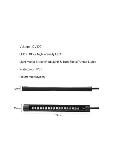 Yaozixa Motorcycle Led Stop-turn Isırtıcı 18smd 12v Su Geçirmez Silikon Soft Strip 1 Adet