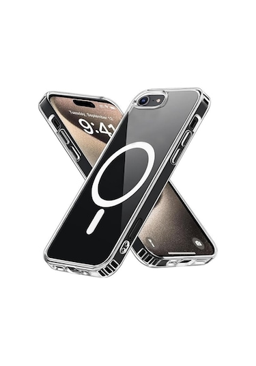 Iphone Uyumlu 7/8/se 2020 Uyumlu Kılıf Magsafe Wireless Kablosuz Şarj Destekli Sert Silikon Şeffaf Kapak