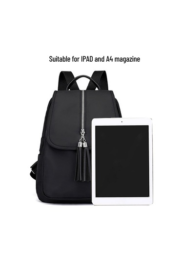 Fosenze Kadınlar İçin Sırt Çantası, Su Geçirmez Nilon Oxford Kumaş, Anti-hırsızlık Cep, Tassel Tasarım, Seyahat Ve Günlük Kullanim İçin Siyah Çok Renkli