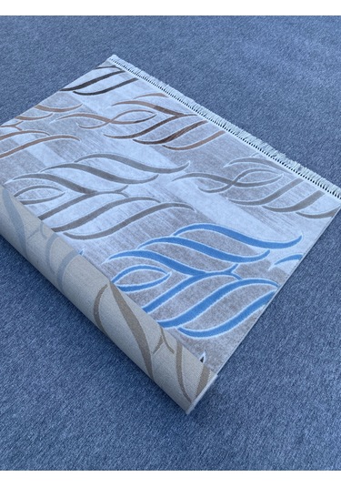 Mavi Vizon Gül Kurusu Kesme Halı 150x175 Saçaklı Akrilik Halı