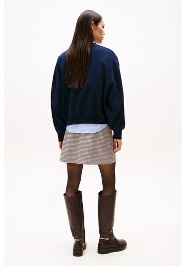 Kadın Regular Fit Bisiklet Yaka Sweatshirt - Lacivert Dark Night Navy