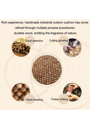 44x44cm Yaz Araba Saf Ahşap Boncuk Kare Koltuk Minderi Kırmızı