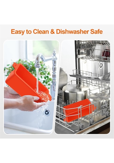 Xurunkeji Gri Silikon Yağ Kabı Astarı, Yeniden Kullanılabilir Yağ Tutucusu Bardak Astarı Barbekü Yağ Tepsisi, Damlama Tepsisi Gri