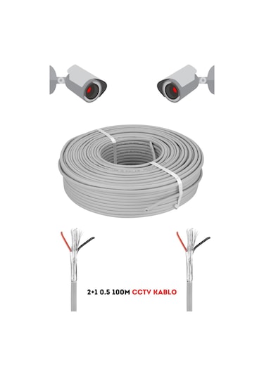 Fury 2+1 0.5 Mm 100 Metre Cctv Kablo Güvenlik Kamera Kablosu