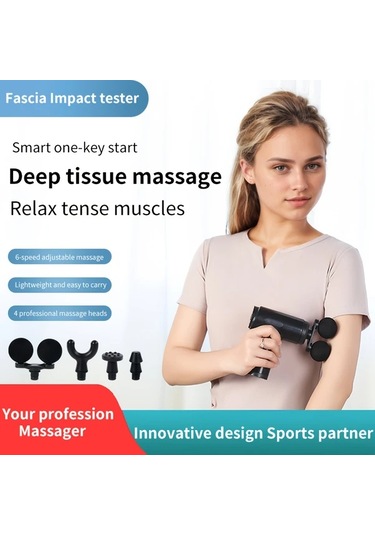 Motion003 Pembe Yuksek Guclu Tam Vucut Rahatlatıcı Sarj Edilebilir Derin Doku Masaj Aleti 4 Baslık Pembe