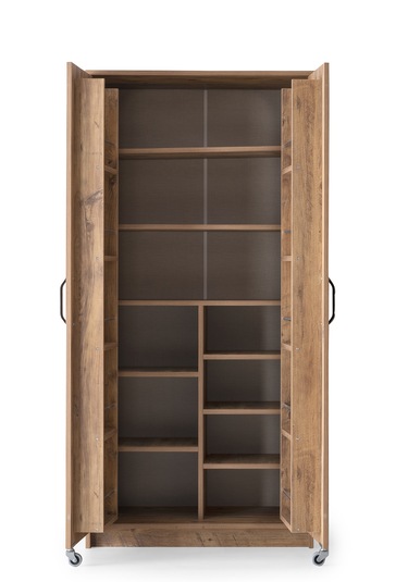 Sefa Home Tekerlekli 2 Kapılı Kiler Dolabı Ceviz