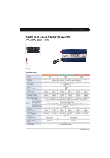 500 Watt 12 Volt Ups Şebeke Şarjlı Tam Sinüs İnverter