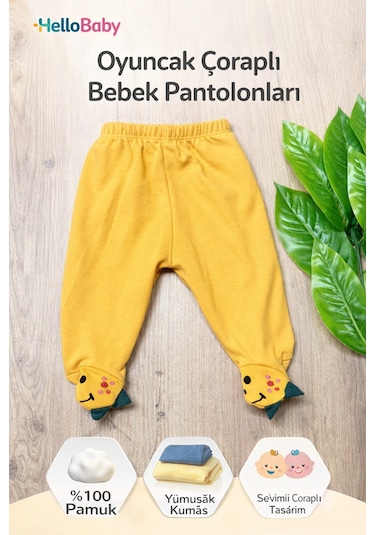 Hellobaby Çorabı Oyuncak Patikli Pantolon Turuncu