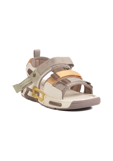 Pepino Krem Cırtlı Erkek Çocuk Düz Sandalet