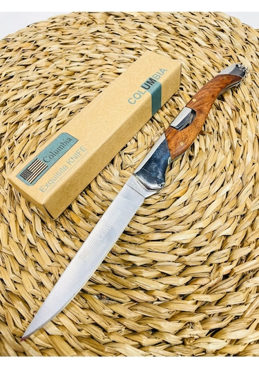 Columbia Marka AhşapKasa Kamp Çakı //25cm-A030 Kahverengi