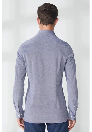 Tommy Hilfiger Regular Fit Düğmeli Yaka Mavi Erkek Gömlek Mavi