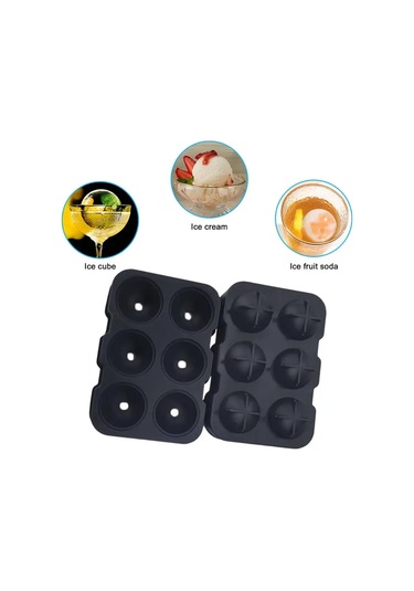 Tahtakale Toptancı Silikon Buz Kalıbı Yuvarlak Küre Buz Kalıbı 6 Lı Çok Renkli