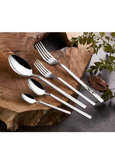 Falez Begonya 30 Parça 6 Kişilik Çatal Kaşık Takımı GÜmüş