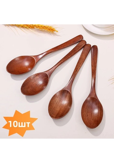 Suofeng 10 Adet 18,5cm Nanmu Ahşap Çatal, Uzun Kollü, Yumuşak Dokulu, Ev Ve Restoran Kullanıma Uygun, Yeşil Ve Sağlıklı Malzeme Diğer