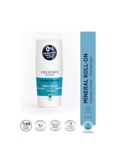 Celenes Thermal Hassas Ciltler İçin Parfümsüz Roll-On Deodorant 75 ML