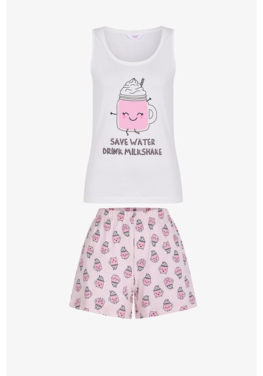 Penti Açık Pembe Milkshake Pamuklu Şortlu Pijama Takımı Acik Pembe
