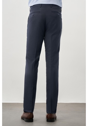Lacivert Düz Gabardin Esnek Yan Cep Slim Fit Classic Pantolon 1003245209 202 Lacivert