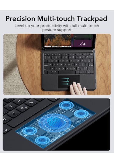 Apple Uyumlu iPad Pro 11" 2024 Ascend Serisi Klavyeli Kılıf Klavyeli Kılıf