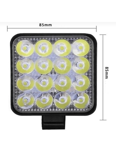 Point 4 Adet 16 Led Off Road Iş Makinesi Kamyon Traktör Projektör Çalışma Ve Sis Lambası 48 Watt 12v 4 Adet