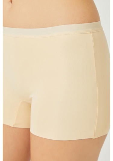 Basic Lazer Kesim Dikişsiz Kadın Boxer Külot 3'lü Paket Renkli-2 Çok Renkli