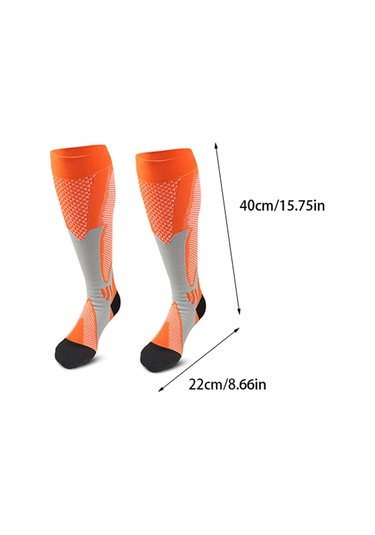 Xindoker Erkek Kadın Spor Çorapları: Koşu, Yoga İçin Dayanıklı, Teri Emici, Koku Önleyici, Turuncu Uzun Bilekli Sıkıştırıcı Çoraplar Turuncu