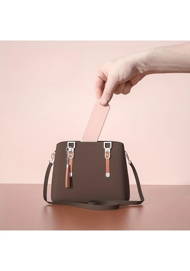 Gateesat Pembe Yüz Fırçalı Katlanır Taşınabilir Ayna Ve Tarak Seti Seyahat Günlük Kullanım