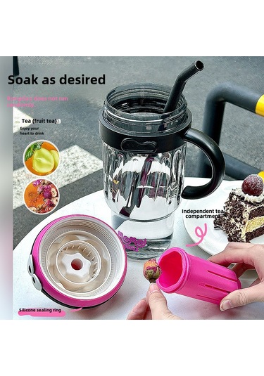 Dianziye Büyük Kapasite 1280ml Buzluklu Plastik Bardak, Çocuk Ve Genç Kadınlar İçin Seyahat İçin, Kartoon Pembe, Sürekli Soğuk İçecekler, Süper Lehimli