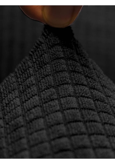 Sandalye Kılıfı Yıkanabilir Likralı Esnek Lastikli Sandalye Örtüsü 6 Lı Paket Siyah