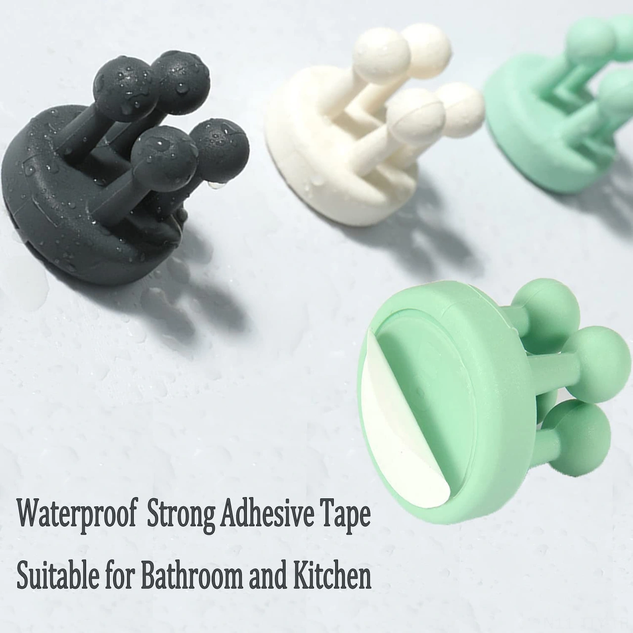 Dianziye Otomatik Yapışkan Silikon Çok Amaçlı Duvar Demiri 6 Adet - Siyah/beyaz - Düz Yüzeyler İçin Siyah