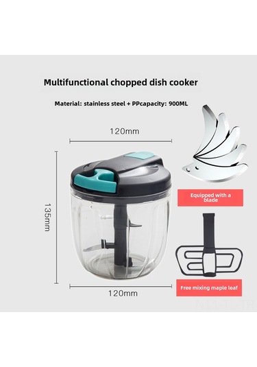 Hombey El İle Sarımsak Dilimleyici - 900ml Büyük Hacimli, Beş Bıçaklı, Zencefil Ve Soğan İçin De Kullanılabilir, Kolay Temizlenir, Taşınabilir Mutfak Aleti Gri + Ekstra Bıçak Seti Gri