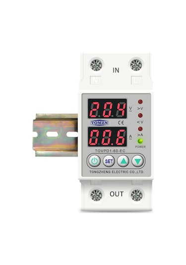 Tomzn Voltaj ve Akım Koruma Rölesi Yüksek Alçak Gerilim Akım Koruyucu Monofaz 80A