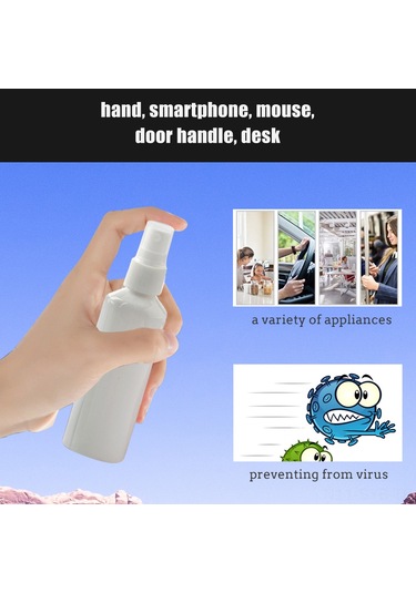 Symbee Pp Malzeme 50ml Taşınabilir Dezenfektan Sprey Flaske - Portatif Alkol Uygulama, Sağlıklı Koruma Beyaz