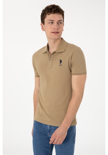 U.S. Polo Assn. Erkek Slim Fit Polo Yaka Haki Basic Tişört 50305929-VR027 U.S. Polo Assn. Erkek Slim Fit Polo Yaka Haki Basic Tişört 50305929-VR027