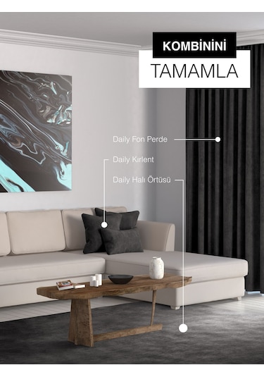 Br Perle Home Daily Series Siyah Renk Kırlent Yastık Kılıfı Siyah