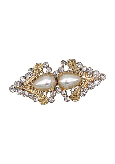 Homyl Kazak Şal Ördek Ağız Klipsi Hırka Yaka Ceketler Altın