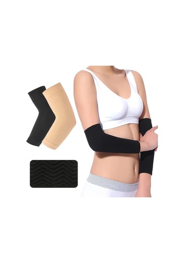 Xuweiwei Beige 3 Çift Kadın Nefes Alabilir Dirsek Kolçuğu