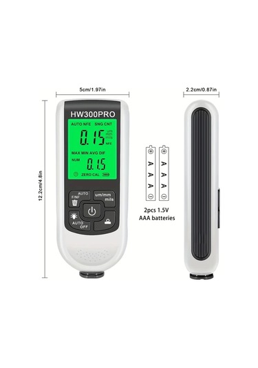 Honeybeeshop Siyah Araba Boya Kalınlık Ölçer 0 2000um Fe Nfe Manuel Kaplama Metre Otomotiv Aletleri Hw300pro