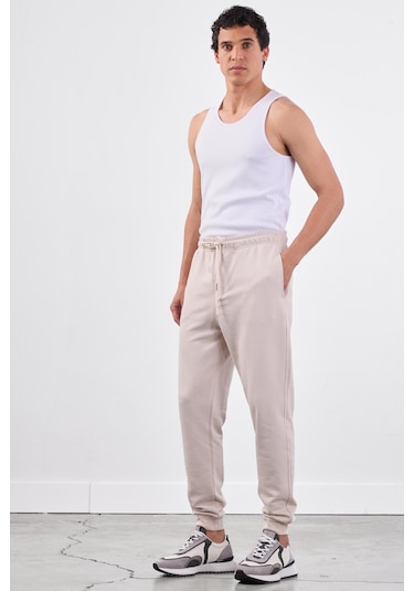 Dufy Bej Erkek Eşofman Altı - Regular Fit Bej
