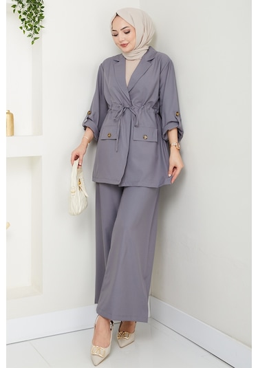 Harpe Ceket Pantolon İkili Takım 1567 - Gri Gri