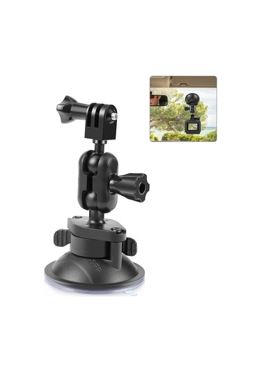 Singree Puluz Pu545b Araç Kamera Montaj Aparatı - 360 Dönebilir Çift Top Başlı Emici Askı Gopro/ınsta360 Uyumlu