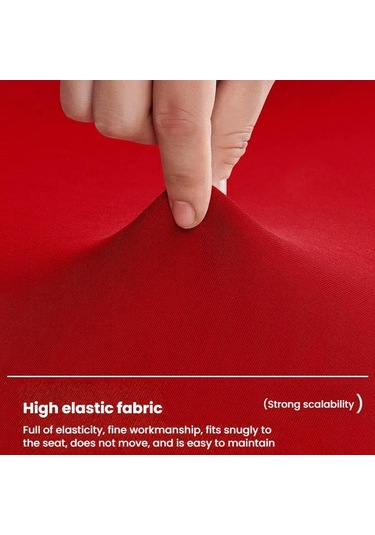 Sones Basit Modern Streç Yuvarlak Masa Örtüsü Otel Düğün Ziyafet Dört Köşe Büyük Yuvarlak Masa Örtüsü, Boyut: 153x75cm Kırmızı Kırmızı