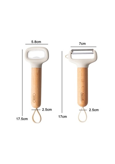 Dancemonkey Ev Mutfak Paslanmaz Çelik Şişe Açacağı Meyve Sebze Rendesi, Küçük Tasarım Ahşap