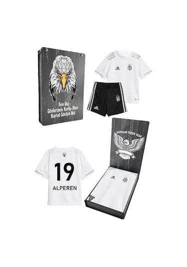 Beşiktaş Lisanslı İsme Özel Bebek Forma 2'li Set Kutulu 001