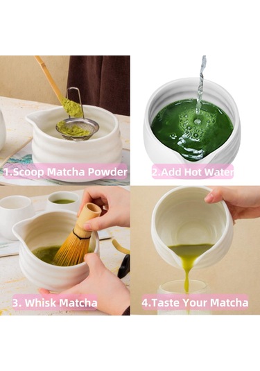 Hfambition Pembe Matcha Çay Seti - 5 Parça Profesyonel Bambu Çırpıcı Ve Aksesuarlar Pembe