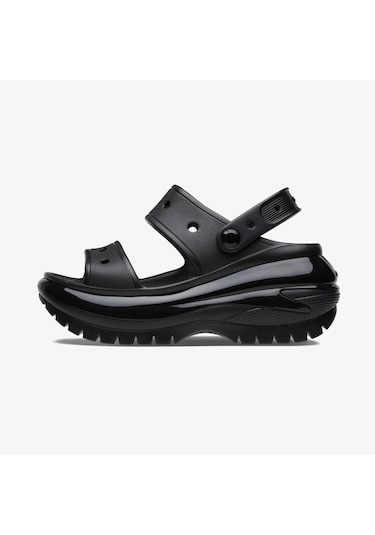 Crocs Classic Mega Crush Kadın Siyah Sandalet Düz 207989 Siyah