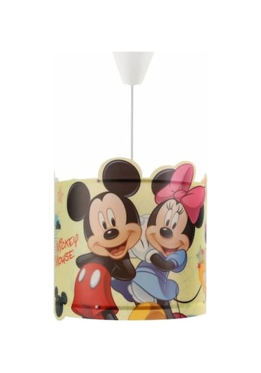 Disney Lisanslı Mickey Ve Minnie Mouse Sarkıt Tavan Lambası -mickey Minnie Avize - Çocuk Oda Avizesi Çok Renkli