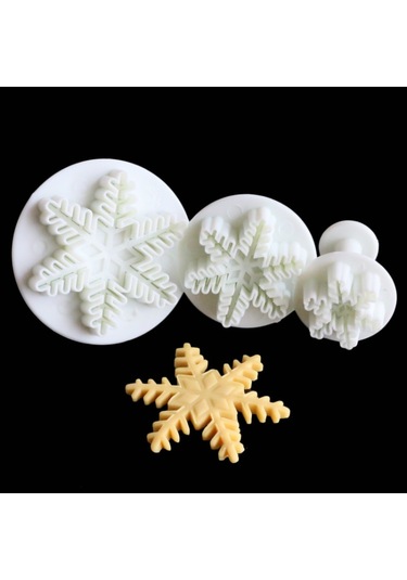 6 Adet Fondan Kek Aracı İnce Kar Tanesi Yay Kalıbı Seti, Size:fine Snowflake Shape Diğer