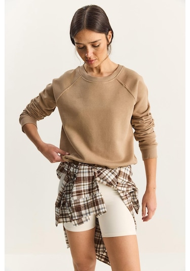Shade Kadın Reglan Kol Oversize Sweatshirt 60283859 - Vizon