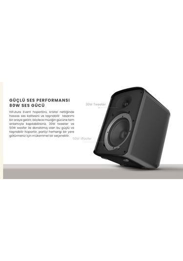 Hifuture Event Bluetooth 80w Rgb Ipx4 Taşınabilir Parti Hoparlörü