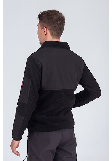 Softshell Erkek Garnili Polar Siyah
